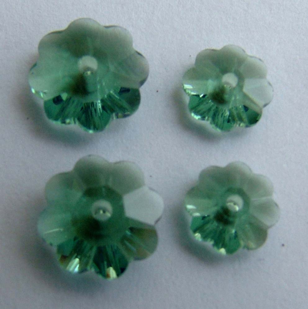 Swarovski Margarita Flower Green Erinite 6mm 8mm - jewelbeads4